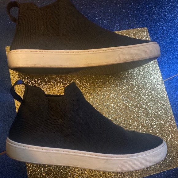 ROTHY'S BLACK HIGH-TOP SLIP-ON Sneakers LUX RARE - Picture 6 of 14